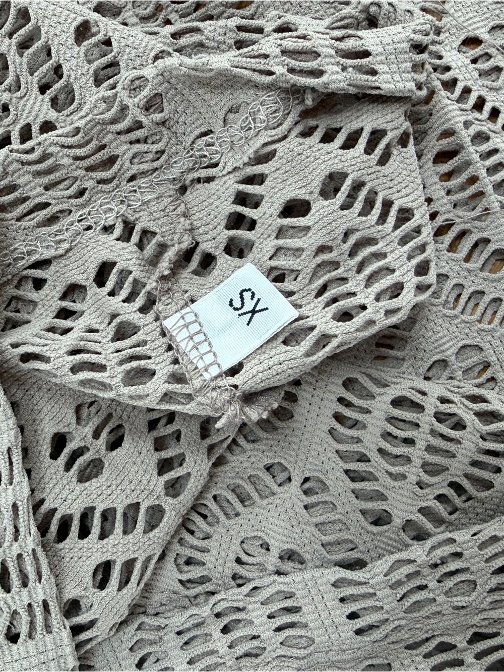 Lace Racerback Tank Top in Gray - Picture 3 of 6